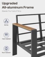 Aluminum Outdoor Patio Furniture Set with Coffee Table, 5 Piece Patio Conversation Sets with Washable Thick Cushions, Outdoor Sectional Furniture Set for Porch, Balcony, Deck, Yard, Graphite - Image 6