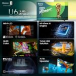 Hisense 65" Class U6 Series Mini-LED 4K UHD Smart Fire TV (65U65QF, 2025 Model) - QLED, Native 144Hz, HDR10+, Dolby Vision IQ, Dolby Atmos, Game Mode Pro, ALLM, Alexa Built in, Black - Image 4