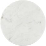 Santa Barbara Design Studio Marble Serving Board Strong Stone Round Footed Tray, 10" Diameter, White - Image 2
