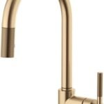 Delta D63043LFGL Brizo Litze Pull-Down Faucet with Arc Spout and Knurled Handle Luxe Gold