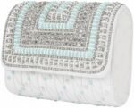 Handmade Beaded Crystal Evening Clutch with Magnetic Flap Closure for Women | Handcrafted Beaded, Crystal Embellished, Magnetic Flap Close, Lightweight Design, Fits Phone & Cards, Party & Wedding Use