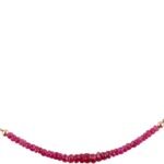 InfiinityGemsArt Burmese Ruby Necklaces For Women Natural Gemstone Handmade Beaded Jewelry, July Birthstone, Chakra Healing Crystals,14K Rose Gold Plated 925 Sterling Silver Chain 18 inch
