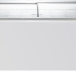 Duura Commercial Mobile Ice Cream Display Chest Freezer Sub Zero Temp Curved Glass Top Frost Free Lid with 6 Wire Baskets, 53.2 Inch Wide 15.2 Cubic Feet, White
