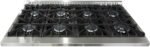 FORNO Galiano Dual Fuel 48" Inch. Freestanding Range 8 Sealed Brass Burners Cooktop - 6.58 Cu. Ft. Double Convection Electric Oven - Stainless Steel Stove Range Heavy Duty Cast Iron Grates - Image 5