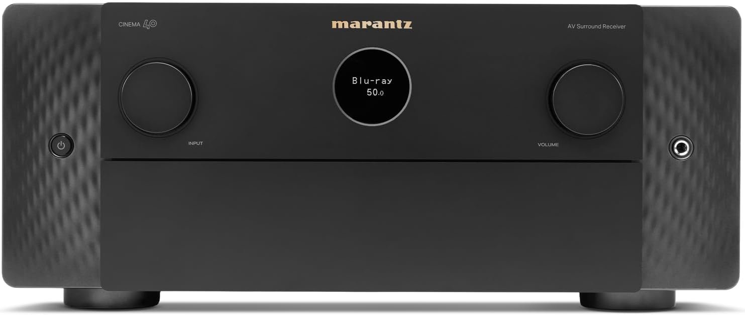51KjTWVxCL._AC_SL1500_.jpg Marantz Cinema 40 9.4-Ch Receiver (125W X 9) - 4K/120 and 8K Home Theater Receiver (2022 Model), Built-in Bluetooth, Wi-Fi & HEOS Multi-Room, Supports Dolby Atmos, DTS:X Pro, IMAX Enhanced & Auro 3D - Image 1