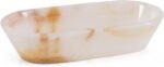 Radicaln Marble Dough Bowl 10" Inches White Onyx Handmade Key Bowl For Dining Table Décor, Ideal Decorative Bowl, Entryway Décor & Farmhouse Décor