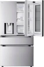 LG 29 cu. ft. Smart MyColor InstaView Standard-Depth MAX 4-Door French Door Refrigerator in Stainless Steel LF29S8365S - Image 9