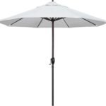 California Umbrella 9' Round Aluminum Bronze Auto Tilt in Cabana Regatta