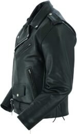 Daniel Smart Men Motorcycle Leather Jacket Black Economy Biker Leather Jacket with inside Pockets & Heavy Duty Zippers - Image 7