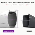PURPLE LEAF 10' X 13' Patio Umbrella Outdoor Rectangle Umbrella Large Cantilever Umbrella Windproof Offset Heavy Duty Sun for Garden Deck Pool Patio, Beige - Image 5