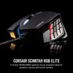 Corsair Scimitar RGB Elite Wired MOBA/MMO Gaming Mouse – 18,000 DPI – 17 Programmable Buttons – iCUE Compatible – PC, Mac, PS5, PS4, Xbox – Black - Image 2