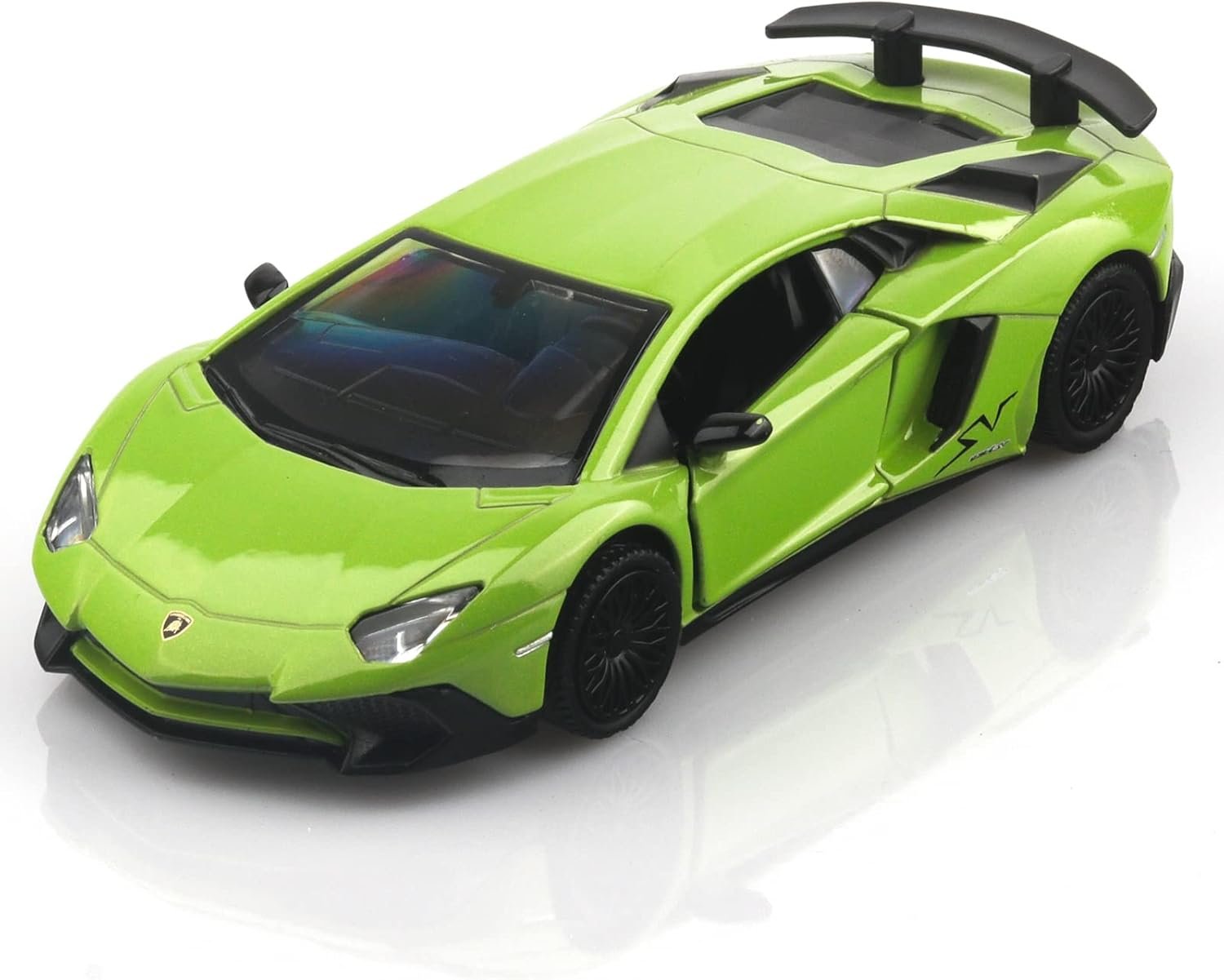 6118sZaxFsL._AC_SL1500_.jpg 1/36 Scale Lamborghini Aventador LP750-4 SV Diecast Cars Models,Pull Back Vehicles Toy Cars,Cars Gifts for Boys Girls (Green) - Image 1