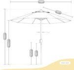 California Umbrella 9' Round Aluminum Bronze Auto Tilt in Cabana Regatta - Image 4