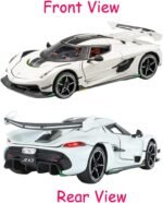 Toy Cars Model Koenigsegg Jesko 1/24 White Alloy Collectibles Die-cast Vehicles with Sound and Light - Image 6