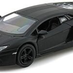 Lamborghini Matt Black Aventador LP 700-4 1:38 5" Pull Back Diecast Car