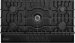 Empava 36 Inch Built-in Gas Cooktop with 5 Sealed SABAF Burners, Black Tempered Glass Surface, LPG/NG Convertible, Flame Failure Protection, Dishwasher Safe Grates