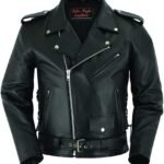 Daniel Smart Men Motorcycle Leather Jacket Black Economy Biker Leather Jacket with inside Pockets & Heavy Duty Zippers