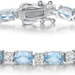 FANCIME Birthstone Bracelets Sterling Silver Tennis Bracelets Charm Fine Jewelry Valentines Day Gifts for Women 7"