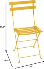 Fermob - Bistro Metal Chair Set of 2 - Original French Design for Indoor/Outdoor Use - Sustainable Powder-Coated Steel - Made in France - Honey Textured - Image 2