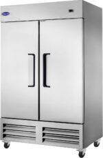 54" W Commercial Refrigerator with 2 door Stainless Steel 49 Cu. Ft Reach-in Refrigerator 6 Adjustable shelves Fan Cooling Fridge for Restaurant, Commercial Kitchen, Shop, ETL Certification