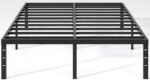 Metal Bed Frame,Queen Size Bed Frame with Storage Space,Heavy Duty Sturdy Mattress Foundation,Easy Assembly,No Box Spring Needed, Black,14 Inch,Queen