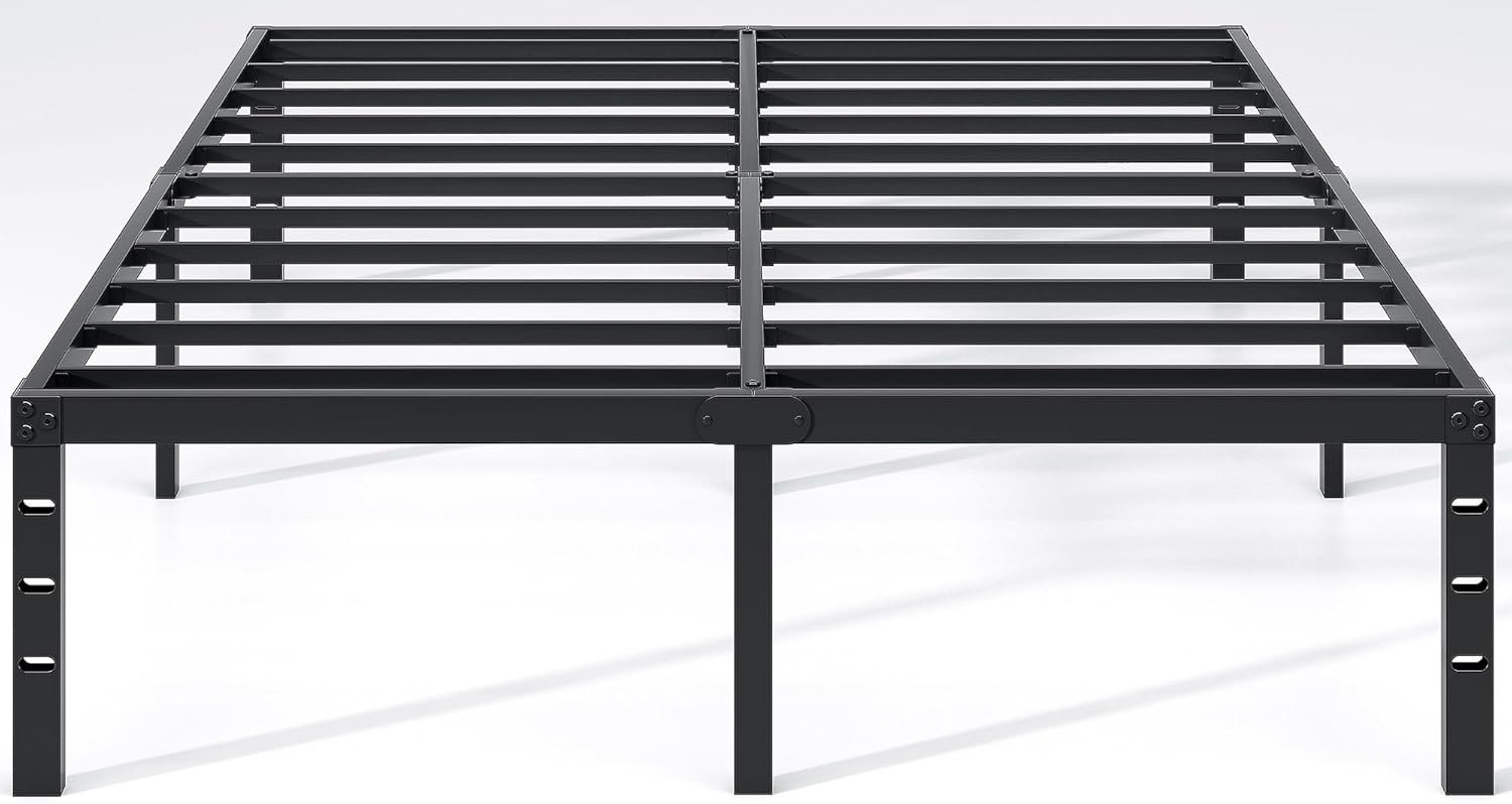 61AYTycliAL._AC_SL1500_.jpg Metal Bed Frame,Queen Size Bed Frame with Storage Space,Heavy Duty Sturdy Mattress Foundation,Easy Assembly,No Box Spring Needed, Black,14 Inch,Queen - Image 1