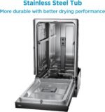 Midea MDF18A1ABB Built-in Dishwasher with 8 Place Settings, 6 Washing Programs, Stainless Steel Tub, Heated Dry, Energy Star, Black - Image 8