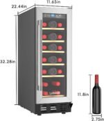 19 Bottles Wine Fridge,12 Inch Wine Cooler with Single Zone, Built-in or Under Counter,41-64°F Thermostat, LED Digital Touchscreen, Triple-Layer Tempered Glass, Wine Storage for Home - Image 7