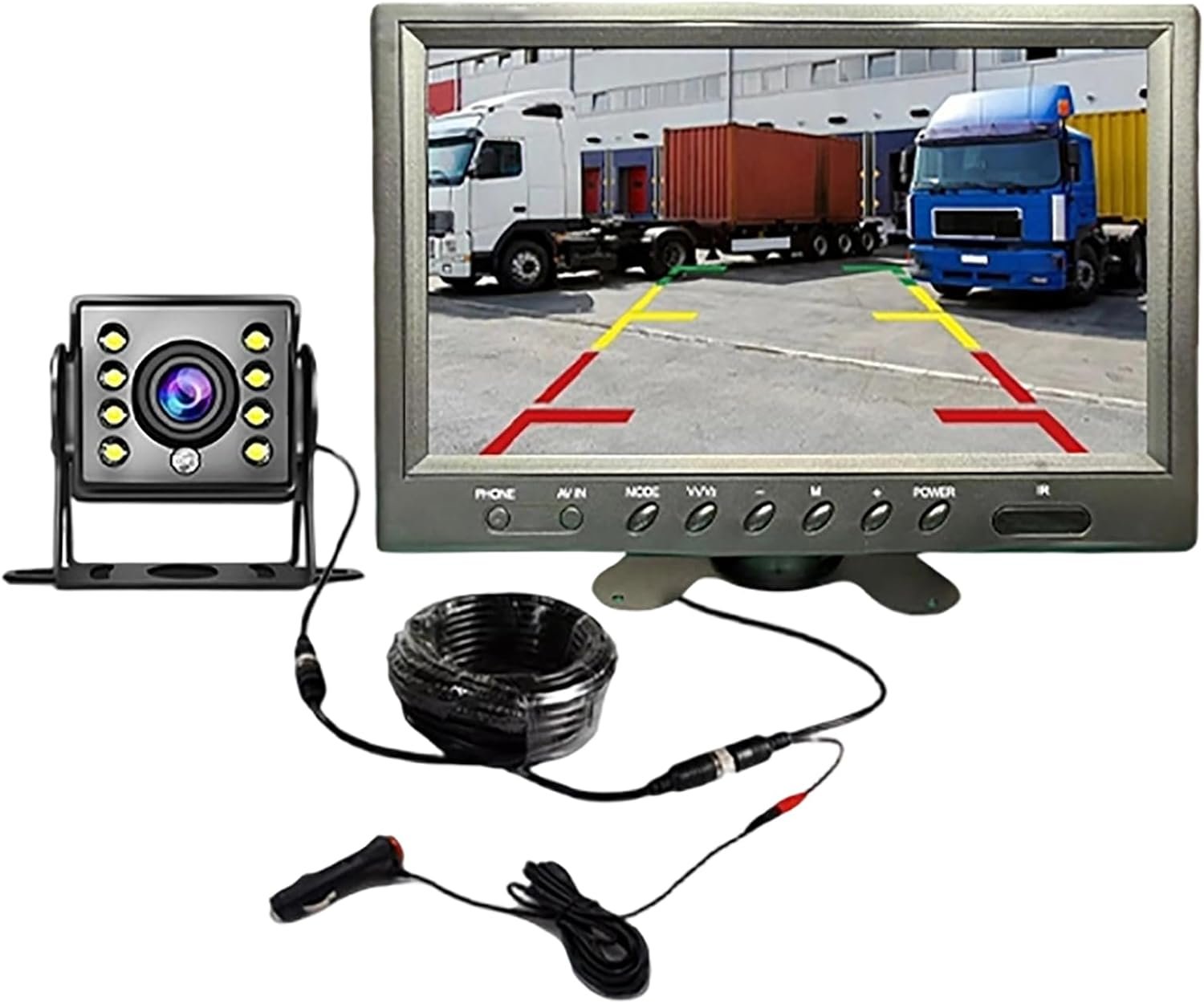 61IinpcKO0L._AC_SL1500_.jpg 9 Inch Truck Backup Camera System for Tesla Cybertruck Tri Motor AWD 2022–2025, AHD Night Vision Rear View Camera with IPS Monitor, Reverse Camera Kit for Semi Truck, RV, Trailer, Bus - Image 1