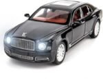 BDTCTK Compatible for 1:24 Scale Bentley Mulsanne Diecast Cars Models, Pull Back Car Toys with 6 Open Doors, Light and Sound, Boys Toys Kids Adults Gifts(Black)