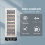 19 Bottles Wine Fridge,12 Inch Wine Cooler with Single Zone, Built-in or Under Counter,41-64°F Thermostat, LED Digital Touchscreen, Triple-Layer Tempered Glass, Wine Storage for Home - Image 3