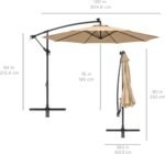 Best Choice Products 10ft Solar LED Offset Cantilever Hanging Market Patio Umbrella, 8 Sturdy Ribs, Easy Adjustment - Sand - Image 7