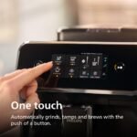 Philips 2200 Series Fully Automatic Espresso Machine, Classic Milk Frother, 2 Coffee Varieties, Intuitive Touch Display, 100% Ceramic Grinder, AquaClean Filter, Aroma Seal, Black (EP2220/14) - Image 3