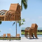 Amazonia Powell 7-Piece Wood Patio Dining Set | Round Eucalyptus Table with Lazy Susan | Ideal for Outdoors - Image 4