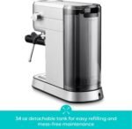 CASABREWS CM5418 Espresso Machine 20 Bar, Compact Espresso Maker with Steam Milk Frother, Stainless Steel Coffee Machine with 34oz Removable Water Tank for Cappuccino, Gift for Women or Men, Silver - Image 5