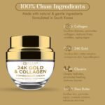 Clear Beauty 24K Gold & Collagen Night Cream – Firming & Ultra Hydrating Face Moisturizer – Restores Smooth, Youthful Looking Skin – Dermatologist Tested, Korean Skin Care, Clean Beauty – 1.69 Fl Oz - Image 3