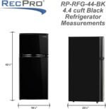 RecPro 4.4 Cu Ft 12V RV Refrigerator with Freezer | Frost-Free, Black Finish | Adjustable Shelves, Reversible Door, Built-In Lock | Off-Grid Camper Fridge | 19.5”W x 23.5”D x 43.5”H - Image 6