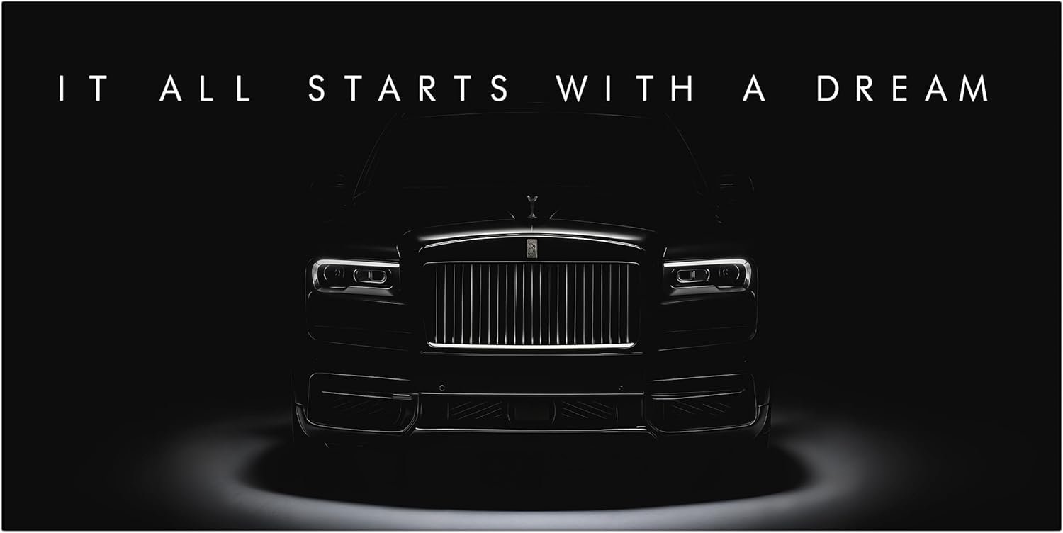 61jYGzKffAL._AC_SL1500_.jpg Motivational Wall Art for Office, Super Car Art Canvas, Inspirational Automotive Decor for Rolls-Royce Cullinan Black Badge Lovers, Motivational Wall Decor for Home, Car Poster (20" x 40" in) - Image 1