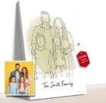 Custom Line Drawing Portrait from Photo, Custom Illustration Print from Photo, Personalized Hand Drawn Art Print, Wedding Couple Illustration Gift Idea, Family Wall Poster, Minimalist Home Decor - Image 2