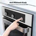 24" Electric Wall Oven, ETL Certified, ThermoMate 2.8 Cu.ft. Electric Wall Oven with 5 Cooking Functions, Built-in Ovens with Anti-Mistouch Knob, Stainless Steel - Image 2