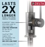 Delta Trinsic Pro Style Commercial Kitchen Faucet with Pull Down Sprayer, Single Hole Brushed Gold Kitchen Sink Faucet, Single Handle, Champagne Bronze 9659-CZ-DST - Image 3