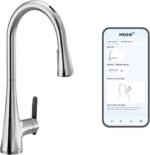 Moen Sinema Chrome Smart Faucet Touchless Pull-Down Sprayer Kitchen Faucet with Voice and Motion Control, S7235EV2C