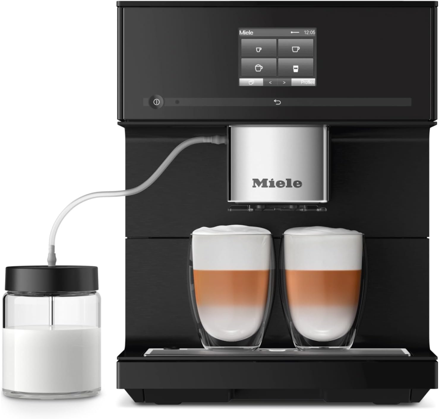61pQqRYAPHL._AC_SL1500_.jpg Miele CM 7750 CoffeeSelect Automatic Coffee Machine - OneTouch for Two, AromaticSystem, 10 individual profiles, DoubleShot, CupSensor, WiFi-compatible, automatic descaling, in Obsidian Black - Image 1