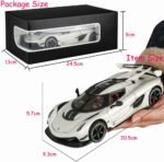 Toy Cars Model Koenigsegg Jesko 1/24 White Alloy Collectibles Die-cast Vehicles with Sound and Light - Image 5
