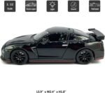 1:32 Scale 2023 GT-R Nismo (R35) Sports Car Model Toy Car Metal Diecast Toy Vehicle, Doors Open, Light Sound, Pull Back, Toys for Boys Kids Gifts, Men Collection, Home Office Décor, Black - Image 2