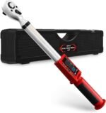 Upgrade 3/8 Inch Drive Digital Torque Wrench 5-100FT-LB/0-135N.M, Torque Range Accurate to ±2%,Electric Torque Wrench car with Buzzer and LED Flash Notification for Bike/Motorcycle/Auto Repair