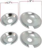 KITCHEN BASICS 101 Made in the USA 715877 and 715878 Replacement Range Cooktop Drip Pans for Jenn Air - Includes 2 6-Inch and 2 8-Inch Pans, 4 Pack - Image 2