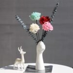 9 Inch Modern Art Ceramic Flower Vase Hand Holding Plants Flower Container, Tabletop White Arm vase for Home Office Decoration - Image 5