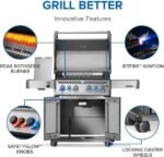 Napoleon Rogue PRO-S 525 Propane Gas Grill with Infrared Side and Rear Burners, Stainless Steel, Durable 6-Burner BBQ - Image 5