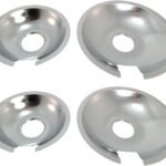 KITCHEN BASICS 101 Made in the USA 715877 and 715878 Replacement Range Cooktop Drip Pans for Jenn Air - Includes 2 6-Inch and 2 8-Inch Pans, 4 Pack